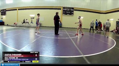 113 lbs 5th Place Match - Justus Thrasher, Center Grove Wrestling Club vs Rex Moore Jr, Squires Of The Roundtable Wrestling Club