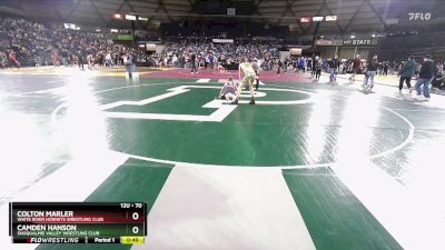 70 lbs Cons. Round 3 - Camden Hanson, Snoqualmie Valley Wrestling Club vs Colton Marler, White River Hornets Wrestling Club