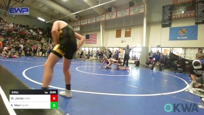 84 lbs Consolation - Wyatt Jones, Honey Badgers Wrestling Club vs Aceyn Marr, Newkirk Takedown Club