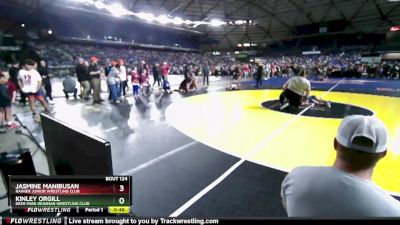 41-44 lbs Quarterfinal - Kinley Orgill, Deer Park Ironman Wrestling Club vs Jasmine Manibusan, Rainier Junior Wrestling Club