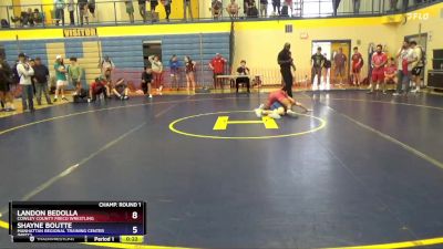 126 lbs Cons. Semi - Landon Bedolla, Cowley County Freco Wrestling vs Shayne Boutte, Manhattan Regional Training Center (MRTC)