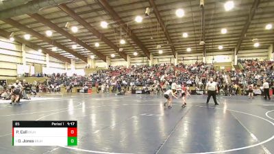 85 lbs Cons. Semi - Oakley Jones, Bear River Junior High Wrestling Club vs Presley Call, Bear River Junior High Wrestling Club