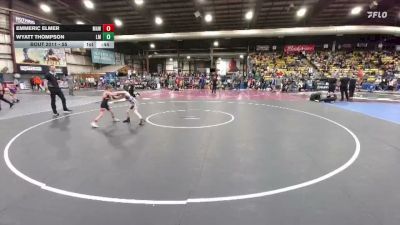 55 lbs Cons. Round 3 - Wyatt Thompson, Laurel Matburners vs Emmeric Elmer, Mobridge AAU Wrestling