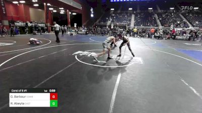 109 lbs Consi Of 8 #1 - Oliver Barbour, Cowboy Kids WC vs Raden Abeyta, Eastside United