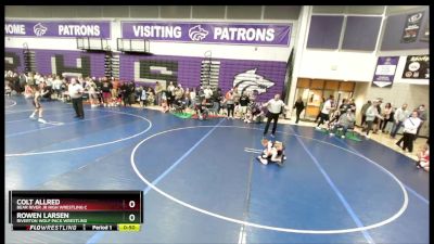 67 lbs Cons. Round 5 - Rowen Larsen, Riverton Wolf Pack Wrestling vs Colt Allred, Bear River Jr High Wrestling C