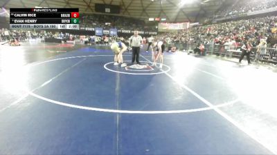 Boys 2A 190 lbs Champ. Round 1 - Calvin Rice, North Mason vs Evan Henry, Deer Park