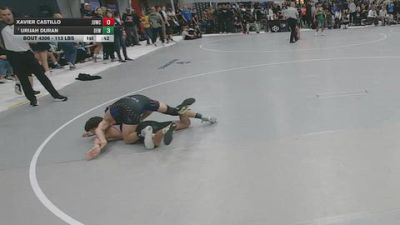 113 lbs Cons. Sub-quarters - Xavier Castillo, Juggernaut WC vs Urijah Duran, Duran Elite Wrestling