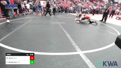 98 lbs Quarterfinal - Max Burd, Weatherford Youth Wrestling vs Calib Anderson, Cowboy Wrestling Club