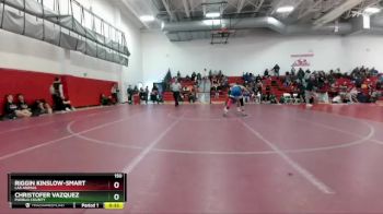 150 lbs Cons. Round 3 - Riggin Kinslow-Smart, Las Animas vs Christofer Vazquez, Pueblo County