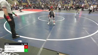 90 lbs Round Of 32 - Jaxton Wilsey, West Grand MS vs Keedan Lucero-Espinoza, Trinidad Miners MS