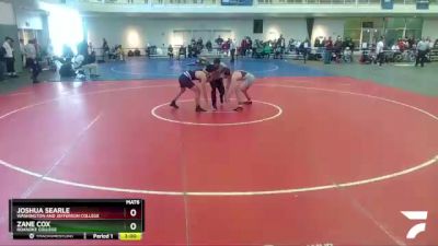 157 lbs Champ. Round 1 - Joshua Searle, Washington And Jefferson College vs Zane Cox, Roanoke College