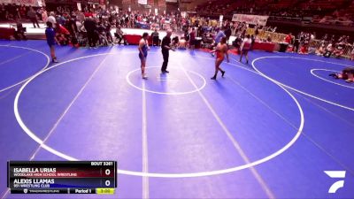 190 lbs 5th Place Match - Isabella Urias, Woodlake High School Wrestling vs Alexis Llamas, 951 Wrestling Club