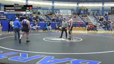 285 lbs 3rd Place Match - Jude Beers, Northeast Oklahoma vs Marquonn Journey, Carl Albert State