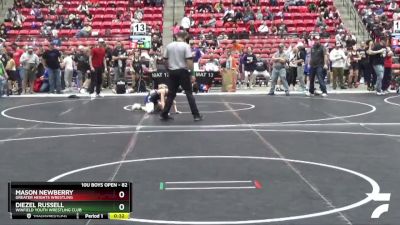 82 lbs Quarterfinal - Diezel Russell, Winfield Youth Wrestling Club vs Mason Newberry, Greater Heights Wrestling