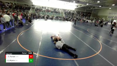 87 lbs Champ. Round 1 - Thatcher Purser, Sanderson Wrestling Academy vs Cade Chaos Myers, Green River Grapplers