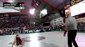 4A 165 lbs 3rd Place Match - Gunner Johnson, Marsh Valley vs Nathaniel Martinez, Fruitland