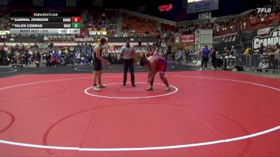 215 lbs Cons. Round 1 - Gabrial Johnson, Hiawatha Hs vs Talon Conrad, Wamego Hs