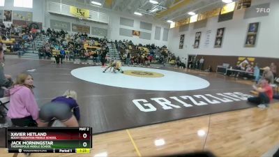 132 lbs Semifinal - Jack Morningstar, Thermopolis Middle School vs Xavier Hetland, Rocky Mountain Middle School