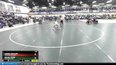 125 lbs Cons. Round 3 - Loren Semler, Carthage College vs Devin Gore, Concordia (WI)