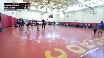 130 lbs Champ. Round 1 - Alyssa Franco, San Dimas vs Madeline Tamanaha, Mark Keppel