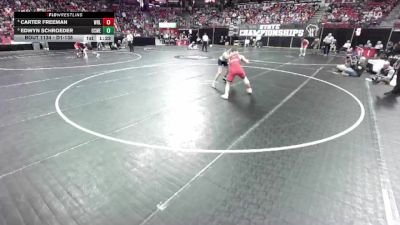 D1-138 lbs Quarterfinal - Edwyn Schroeder, Oshkosh West vs Carter Freeman, Wisconsin Rapids Lincoln