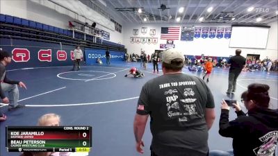 71 lbs Cons. Round 2 - Beau Peterson, Casper Wrestling Club vs Koe Jaramillo, Eastside United