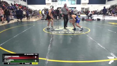 144 lbs Champ. Round 1 - Pj Cabral, La Mirada vs Johnny Rangel, Rialto