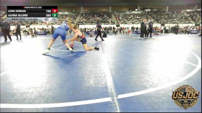 110 lbs Quarterfinal - Luke Jordan, Team Tulsa Wrestling Club vs Alvina Ellerd, Choctaw Ironman Youth Wrestling