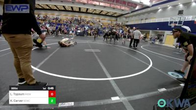 88 lbs Rr Rnd 2 - Laura Topaum, Midwest City Bombers Youth Wrestling Club vs Kayden Carver, Deer Creek Wrestling Club