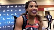 Sharika Nelvis after breaking Lolo Jones/Keni Harrison’s American Record