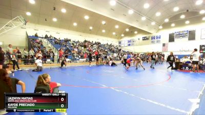 155 lbs Cons. Round 3 - Jazmyn Matias, Santa Ana Wrestling Club vs Kayde Preciado, Millikan