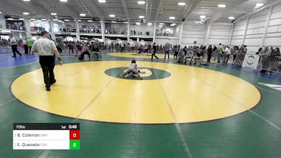 72 lbs Consi Of 8 #1 - Ben Coleman, Smitty's Wrestling Barn vs Elijah Quesada, Fisheye WC