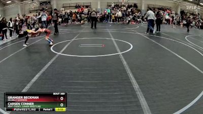 55 lbs Quarterfinal - Carsen Conner, Kent County Junior Wrestling vs Granger Beckman, Hillbilly Hammers