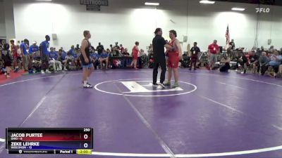 250 lbs Round 3 (8 Team) - Jacob Purtee, Ohio vs Zeke Lehrke, Wisconsin