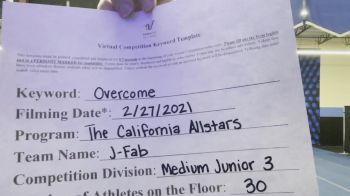 The California All Stars - J-Fab [L3 Junior - Medium] 2021 Spirit Sports: Virtual Duel in the Desert