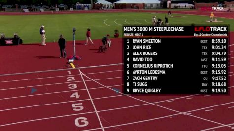 NCAA Leader Ryan Smeeton Wins Big 12 Steeple Title