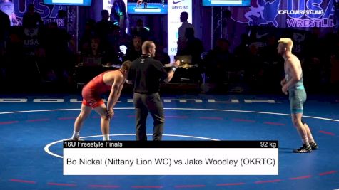 92 kg 1 Of 3 - Bo Nickal, Nittany Lion Wrestling Club vs Jakob Woodley, Oklahoma full