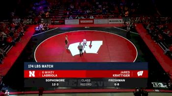 174lbs Match: Mikey Labriola, Nebraska vs Jared Krattiger, Wisconsin