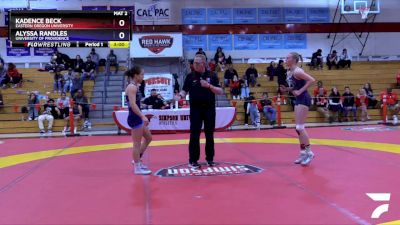 124 lbs 1st Place Match - Alyssa Randles, University Of Providence vs Kadence Beck, Eastern Oregon University