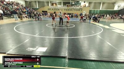 130 lbs Cons. Semi - Nataliah Chacon, Tenino (Girls) vs Natalia Martinez, W. F. West (Girls)