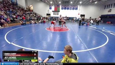 115 lbs Cons. Round 2 - Jett McNees, H.E.M. Middle School vs Owen Curry, Torrington Middle School