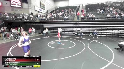 193 lbs Cons. Round 2 - Hayz Lowe, Mountain Ridge vs Zade Petersen, Tooele High School