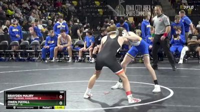 120 lbs Consolation Wb - Owen Mayall, Humboldt vs Brayden Maury, West Delaware, Manchester