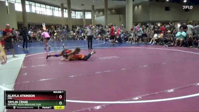 100 lbs Round 1 - Alayla Atkinson, PWC vs Taylin Craig, Seymour Youth Wrestling Club