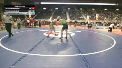 4A-175 lbs Quarterfinal - Gage Robinson, Thunder Basin vs Tyvon Nichols, Kelly Walsh