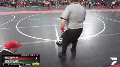 87 lbs Quarterfinal - Griffin Colby, Abby/Colby vs Beau Paulson, Mukwonago Wrestling Club