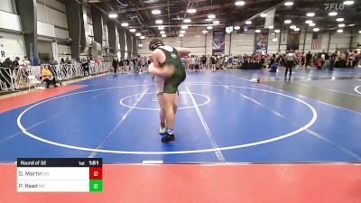 220 lbs Round Of 32 - Drayston Martin, OH vs Pierce Read, MD