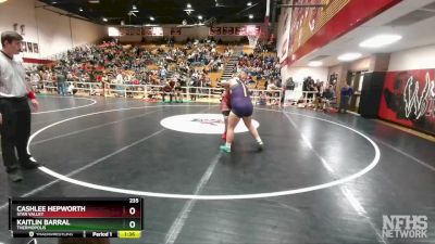 235 lbs Quarterfinal - Kaitlin Barral, Thermopolis vs Cashlee Hepworth, Star Valley