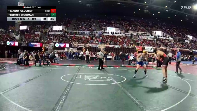 A - 190 lbs Cons. Round 1 - Hunter Wichman, Fergus (Lewistown) vs Manny ...