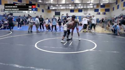 157 lbs 2nd Place Match - Jackson Beck, Fighting Squirrels Wrestling Club vs Raidyn Pugsley, 208 Badgers Wrestling Club